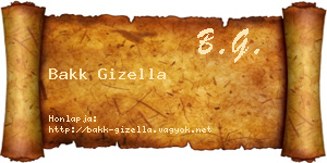 Bakk Gizella névjegykártya